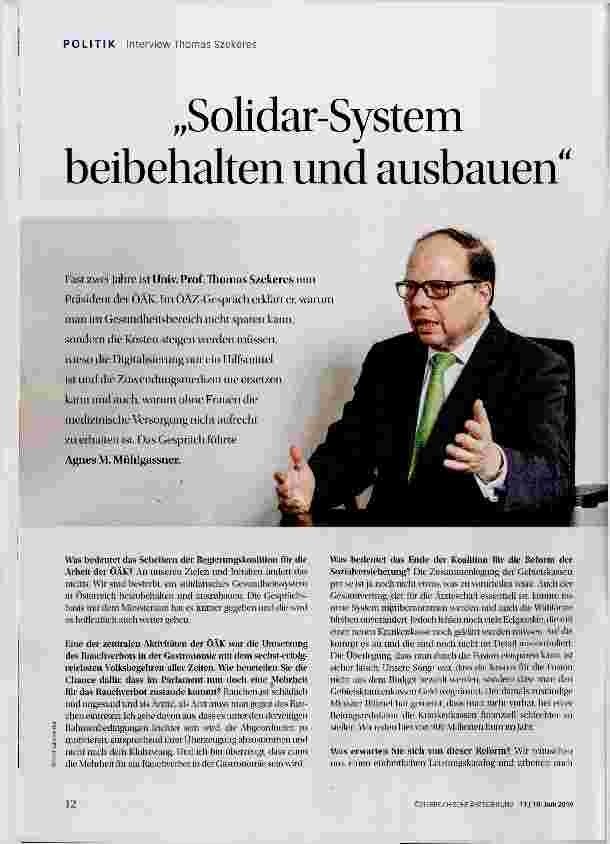 Vorschauseite 1: Solidar-System beibehalten und ausbauen