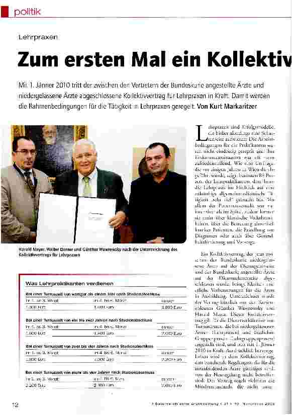Vorschauseite 1: Zum ersten Mal ein Kollektivvertrag
