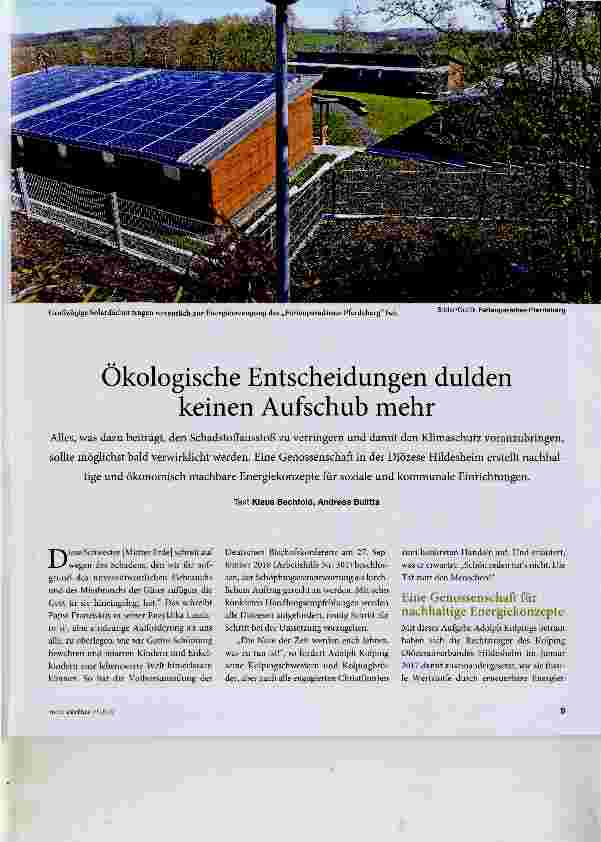 Vorschauseite 1: Ökologische Entscheidungen dulden keinen Aufschub mehr