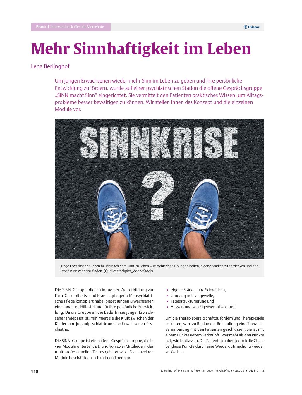 Vorschauseite 1: Mehr Sinnhaftigkeit im Leben