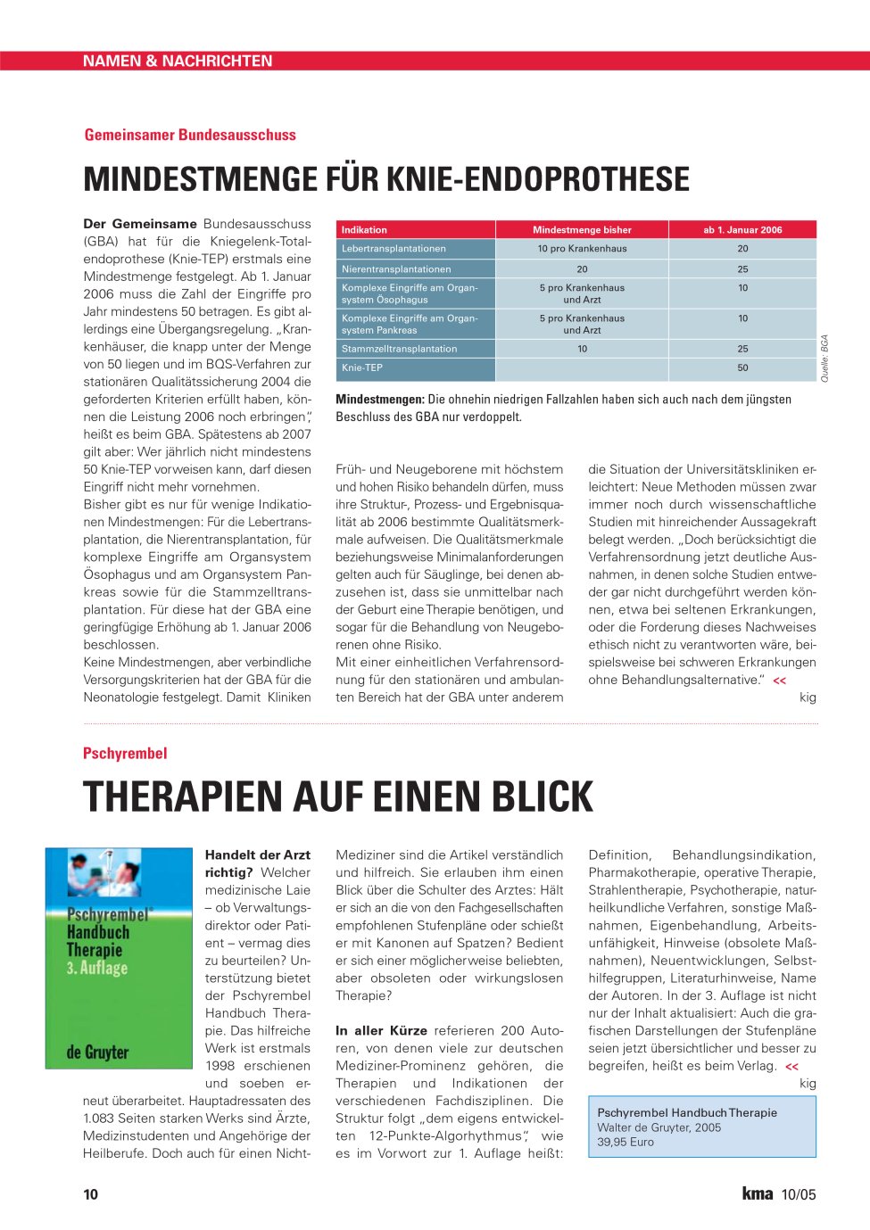 Vorschauseite 1: Therapien auf einen Blick