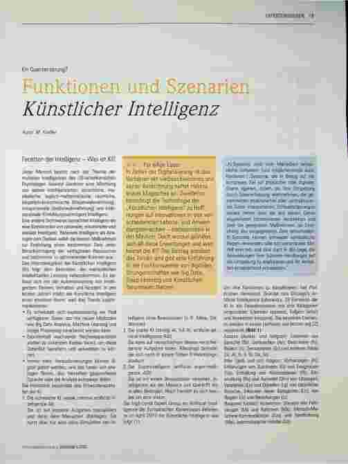 Vorschauseite 1: Funktionen und Szenarien Künstlicher Intelligenz