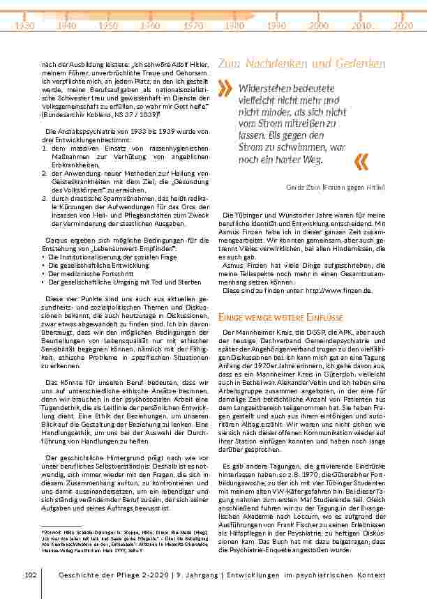 Vorschauseite 4: Entwicklungen im psychiatrischen Kontext als Chance