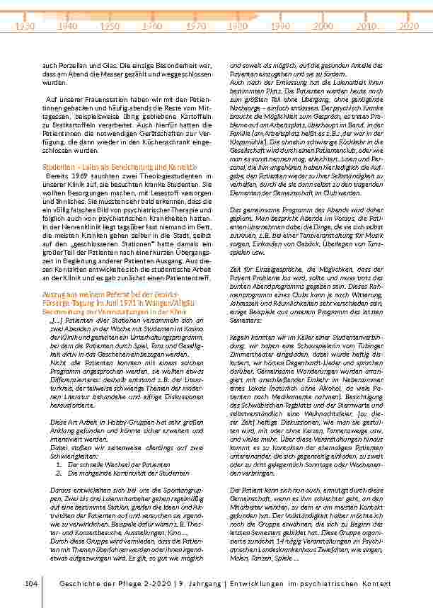 Vorschauseite 6: Entwicklungen im psychiatrischen Kontext als Chance