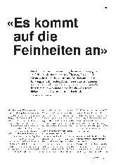 Vorschauseite 1: "Es kommt auf die Feinheiten an. "