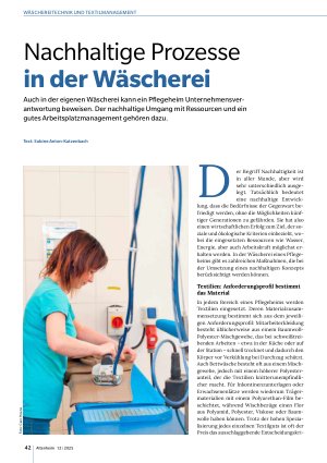 Vorschauseite 1: Nachhaltige Prozesse in der Wäscherei