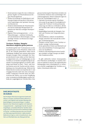 Vorschauseite 4: Nachhaltige Prozesse in der Wäscherei