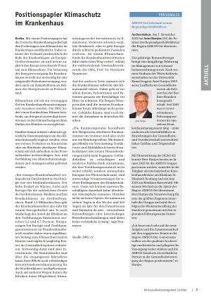 Vorschauseite 1: Positionspapier Klimaschutz im Krankenhaus
