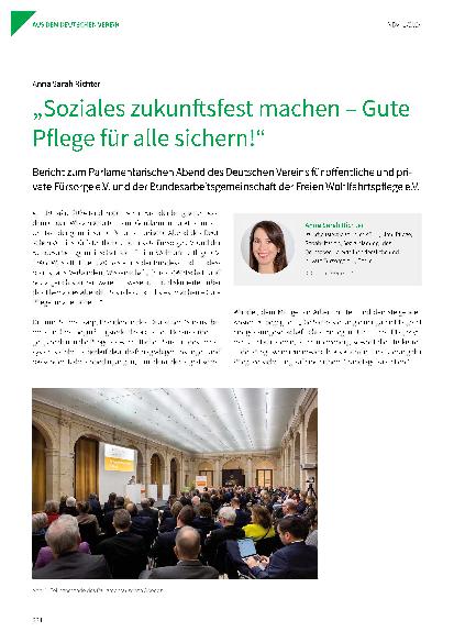 Vorschauseite 1: „Soziales Zukunftsfest machen – Gute Pflege für alle sichern!“