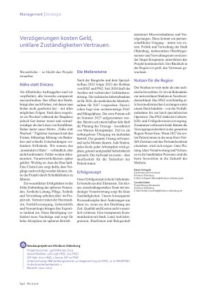 Vorschauseite 3: Klinikbau in Oldenburg Dank „konstruktiver Härte“ im Zeitplan