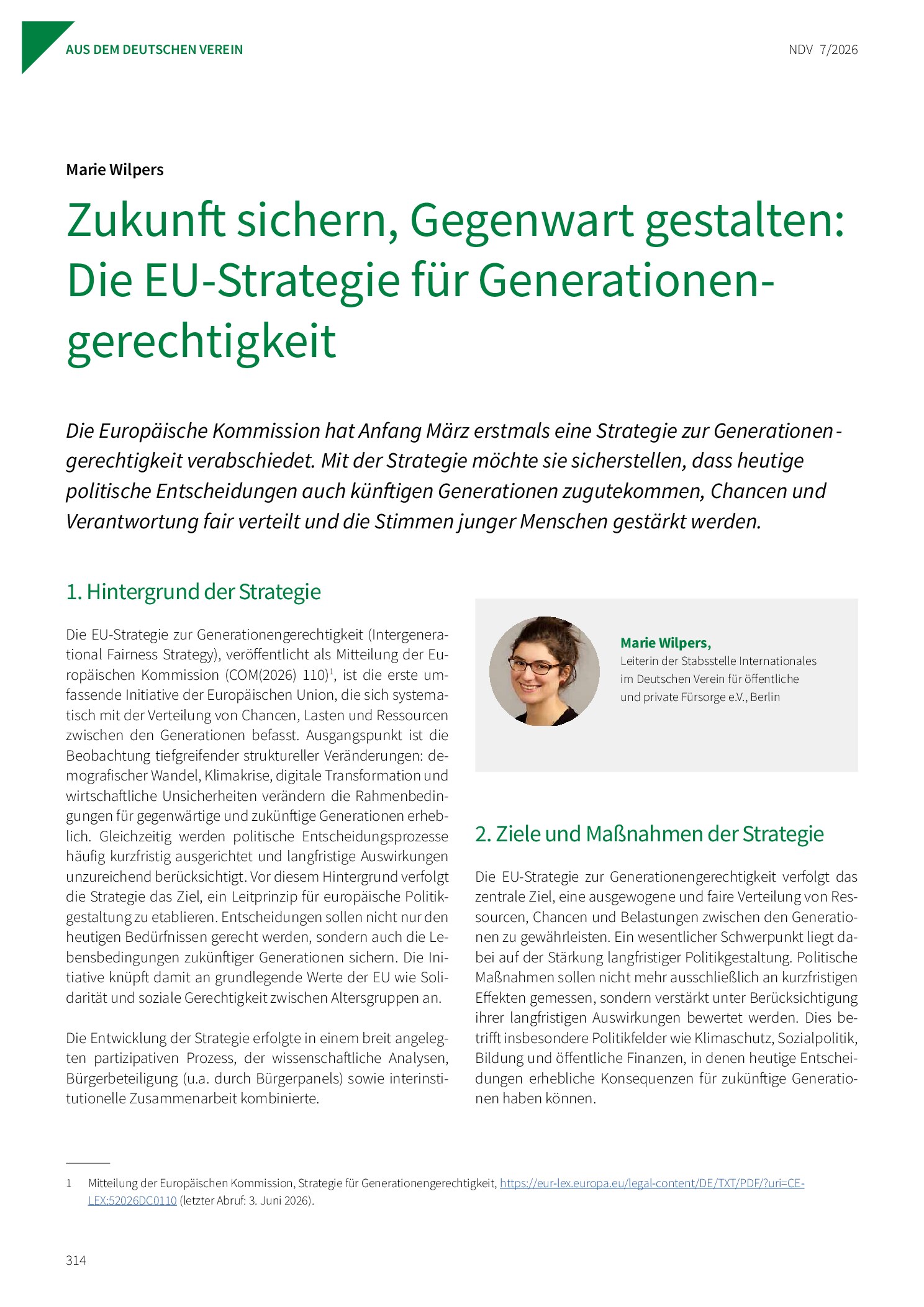 Vorschauseite 1: Zukunft sichern, Gegenwart gestalten: Die EU-Strategie für Generationengerechtigkeit