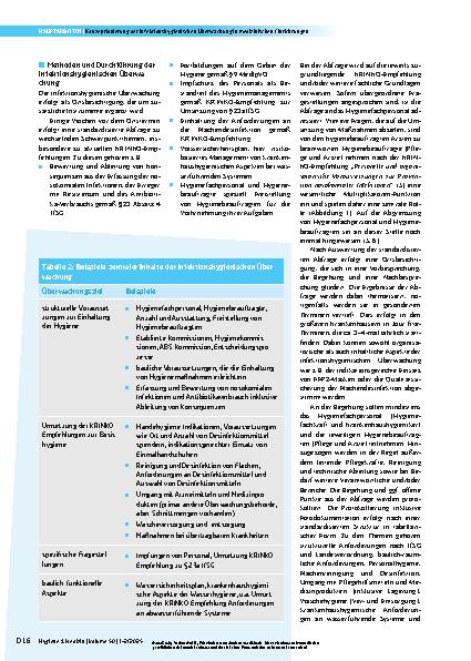 Vorschauseite 3: Konzeptionierung der infektionshygienischen Überwachung in medizinischen Einrichtungen