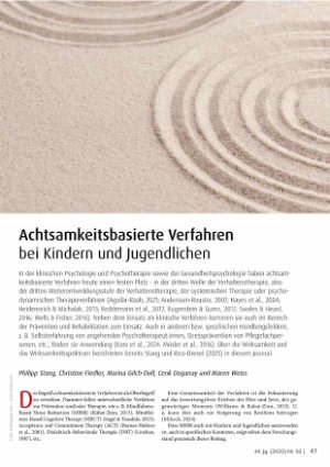 Vorschauseite 1: Achtsamkeitsbasierte Verfahren bei Kindern und Jugendlichen