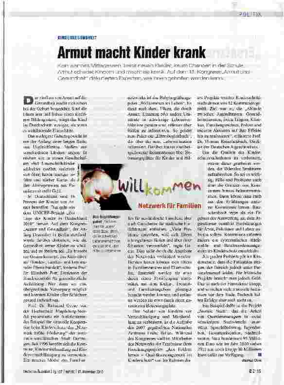 Vorschauseite 1: Armut macht Kinder krank