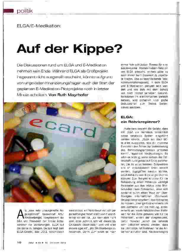Vorschauseite 1: Auf der Kippe?