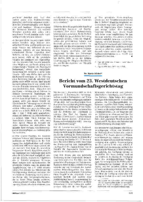 Vorschauseite 3: Brauchen wir eine (bundes-)gesetzliche Regelung der Zahl der Kontakte zwischen Betreuer und Betreutem?