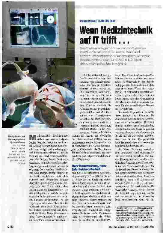 Vorschauseite 1: Wenn Medizintechnik auf IT trifft...