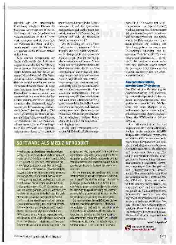 Vorschauseite 2: Wenn Medizintechnik auf IT trifft...
