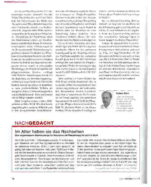 Vorschauseite 3: Stiefkind Eingliederungshilfe