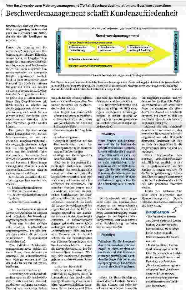 Vorschauseite 1: Beschwerdemanagement schafft Kundenzufriedenheit