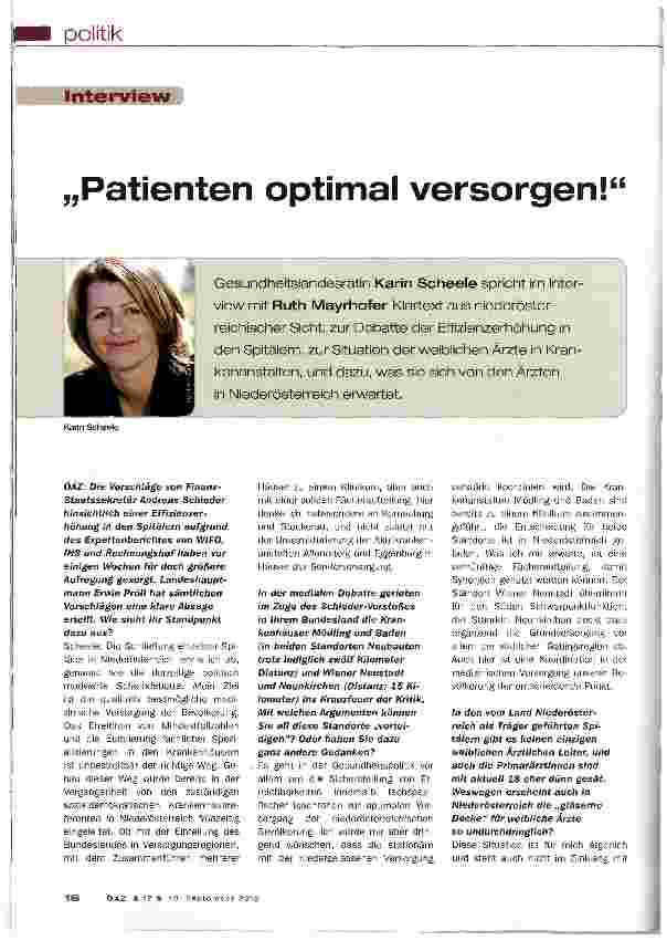 Vorschauseite 1: Patienten optimal versorgen!