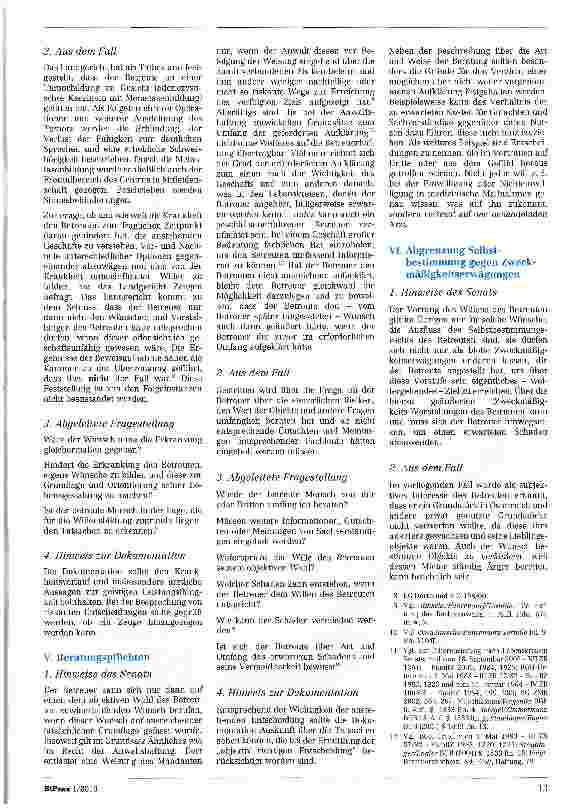Vorschauseite 2: Zum Vorrang der Wünsche des Betreuten vor dessen objektivem Wohl