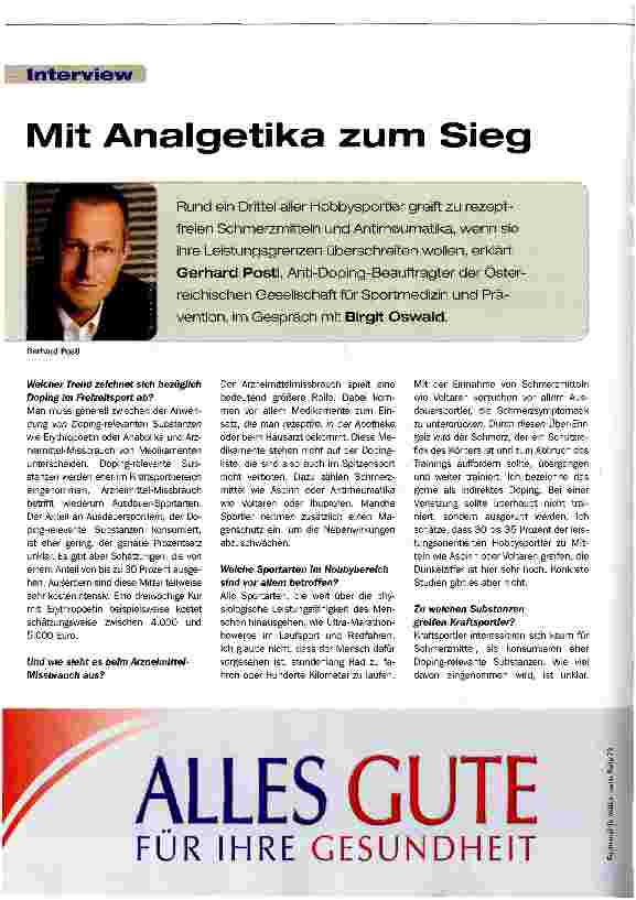 Vorschauseite 1: Mit Analgetika zum Sieg