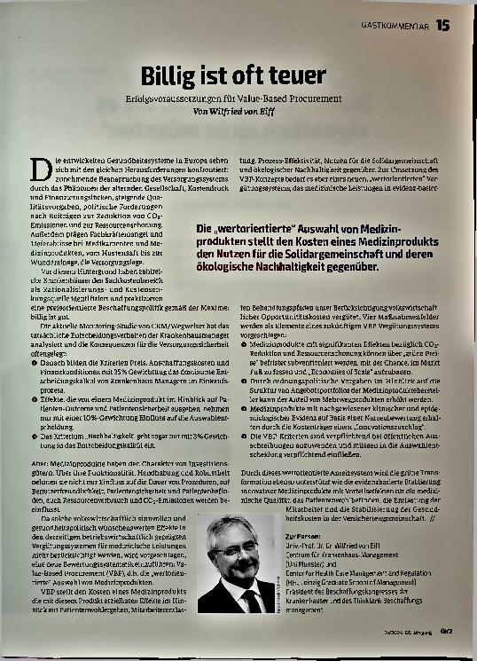 Vorschauseite 1: Billig ist oft teuer. Erfolgsvoraussetzungen für Value-Based Procurement.