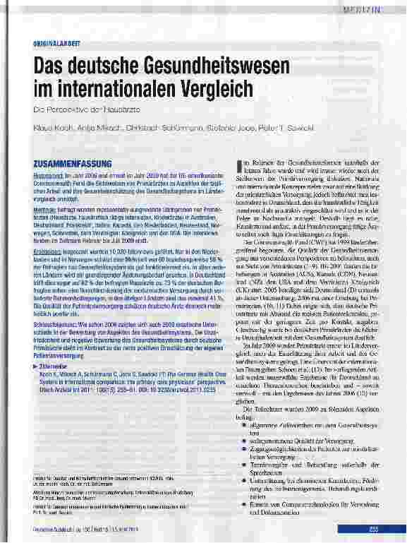 Vorschauseite 1: Das deutsche Gesundheitswesen im internationalen Vergleich