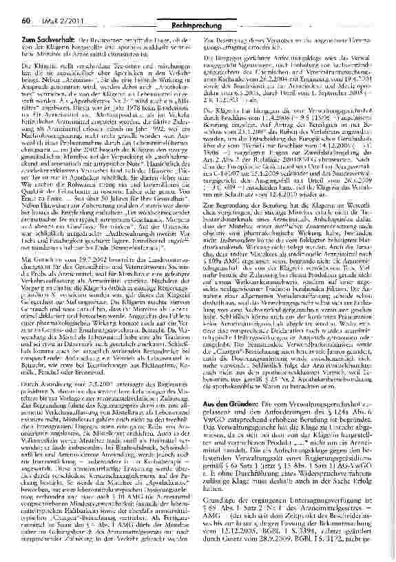 Vorschauseite 2: Keine Arzneimitteleigenschaft von Misteltee EGRL 01/83 Art. 2 II; AMG §§ 2 lila, 69 I S. 2 Nr. 1, 109a; ApBetrO § 25 Nr. 2