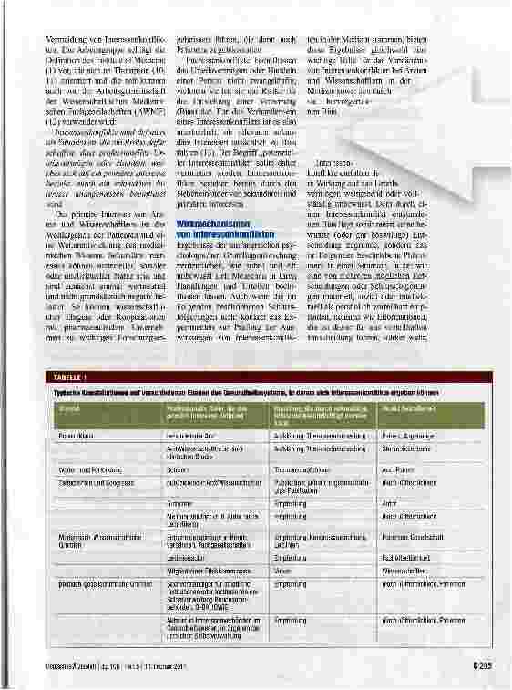 Vorschauseite 2: INTERESSENKONFLIKTE IN DER MEDIZIN 1 Mit Transparenz Vertrauen stärken