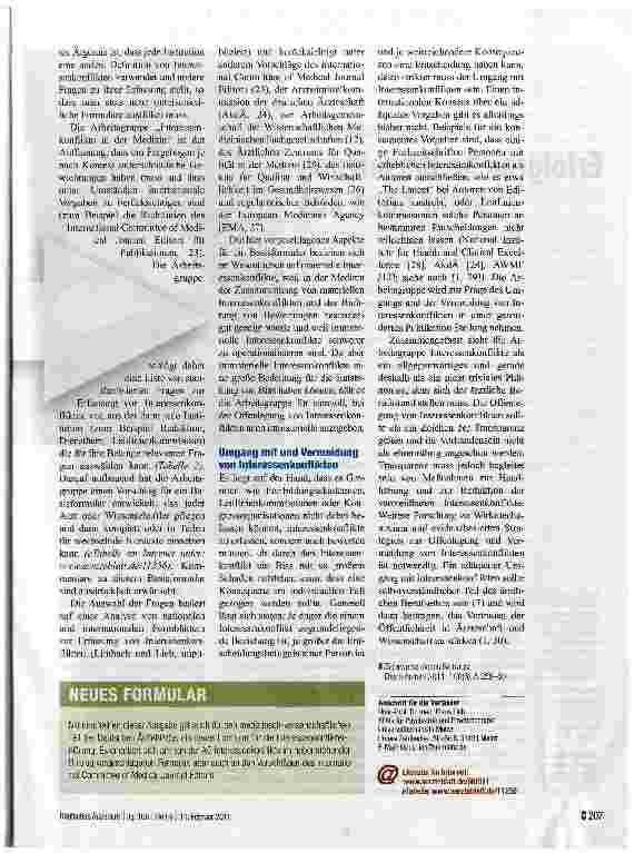 Vorschauseite 4: INTERESSENKONFLIKTE IN DER MEDIZIN 1 Mit Transparenz Vertrauen stärken
