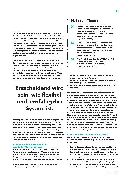 Vorschauseite 2: Pflege im Fokus – due QPR im Wandel