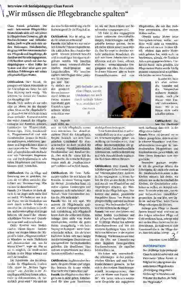 Vorschauseite 1: Wir müssen die Pflegebranche spalten