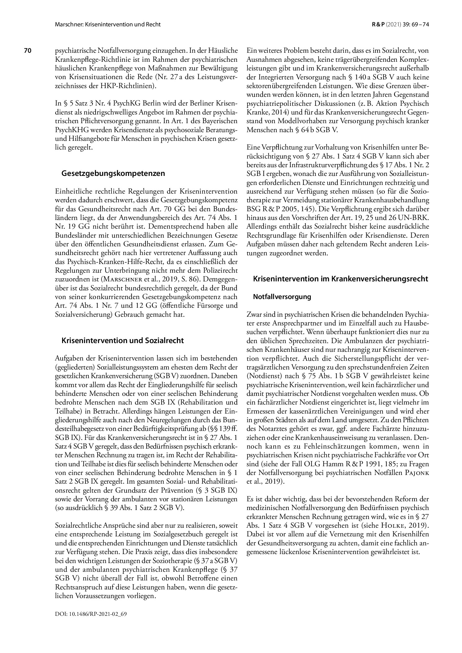 Vorschauseite 2: Krisenintervention und Recht