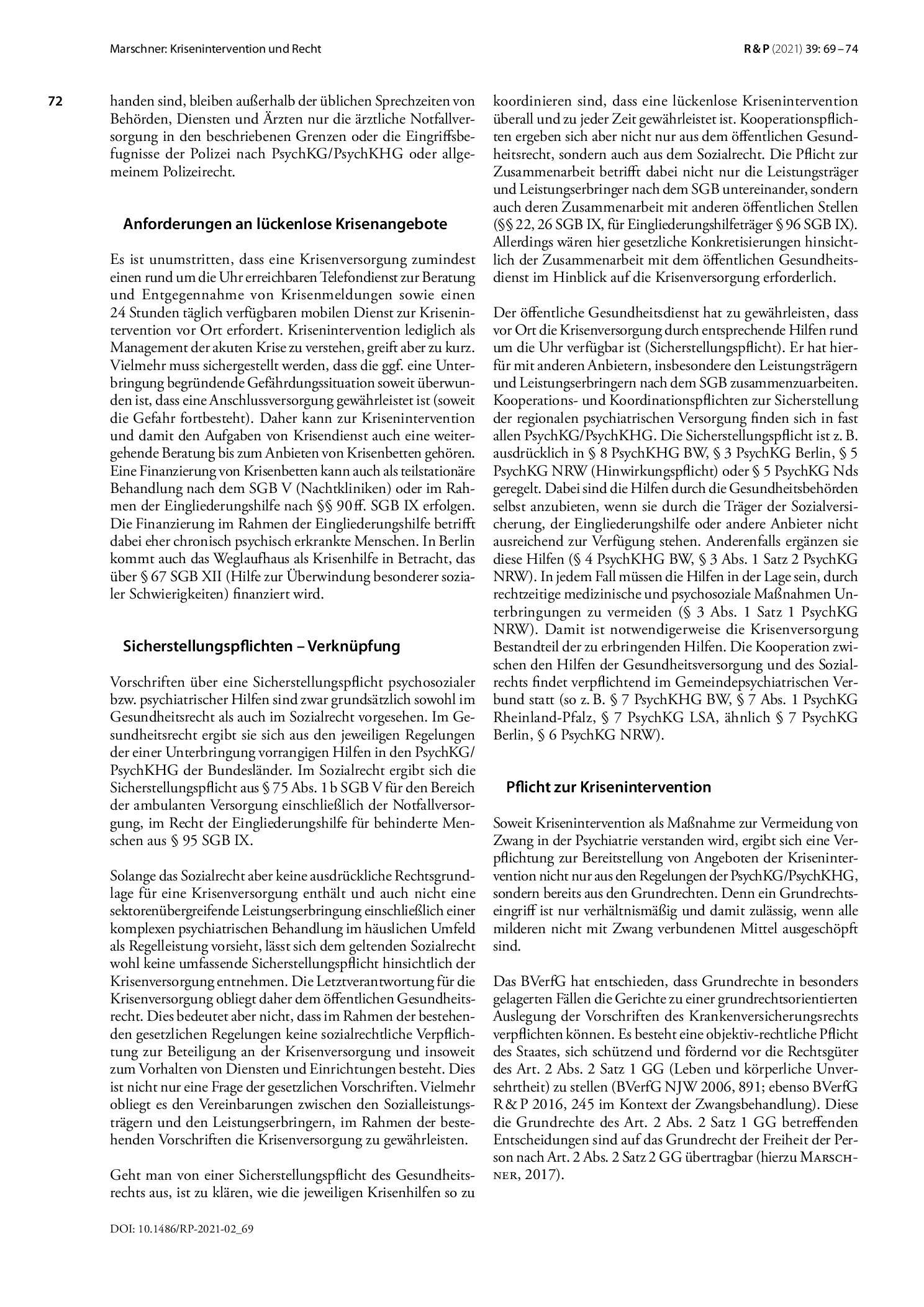 Vorschauseite 4: Krisenintervention und Recht