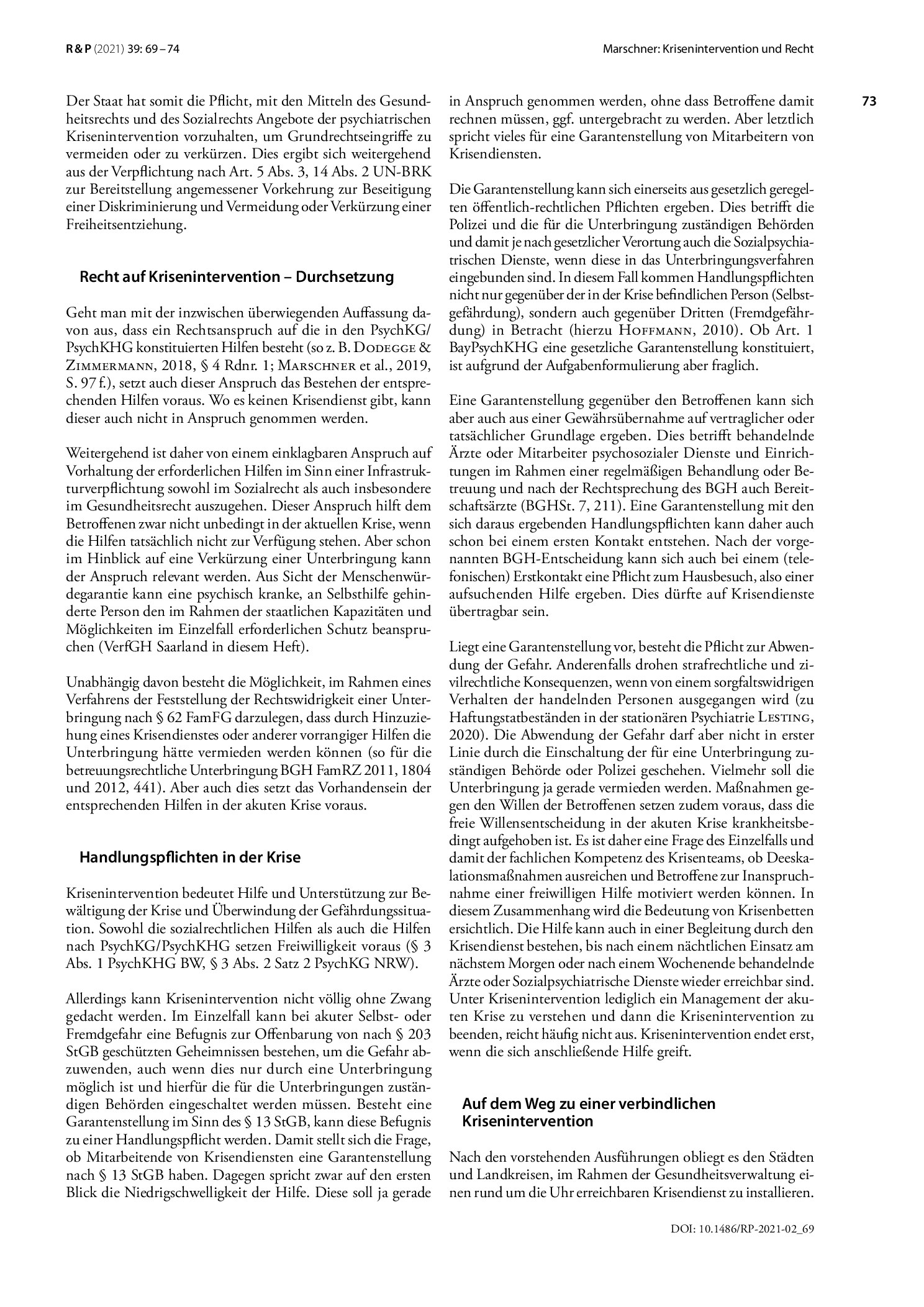 Vorschauseite 5: Krisenintervention und Recht