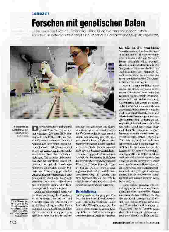 Vorschauseite 1: Forschen mit genetischen Daten