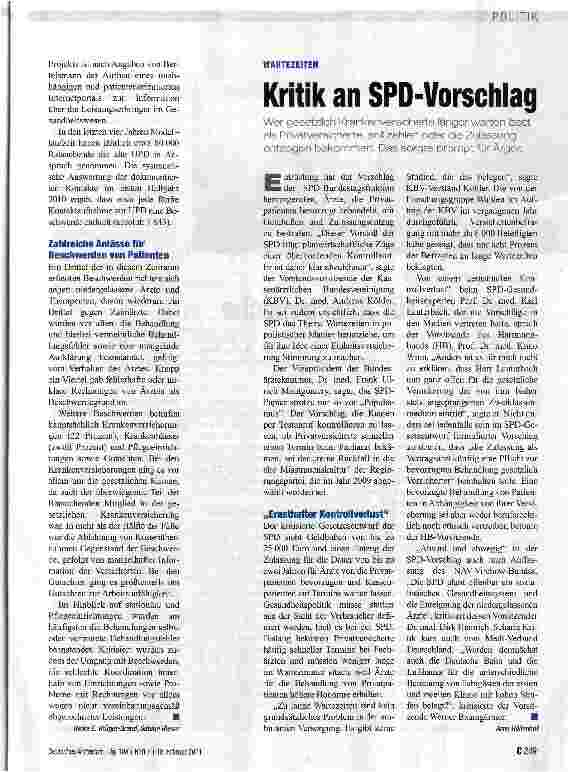 Vorschauseite 2: PATIENTENBERATUNGVom Modellprojekt zum regulären Beratungsangebot