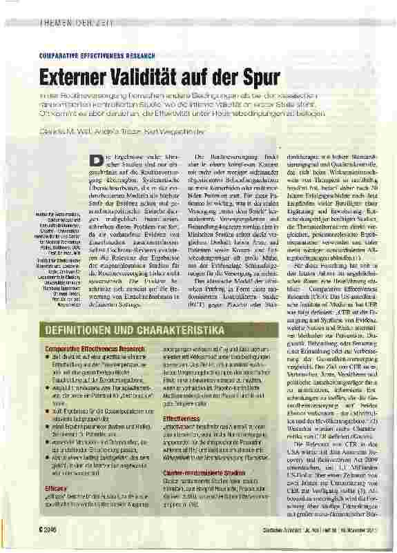 Vorschauseite 1: Externer Validität auf der Spur