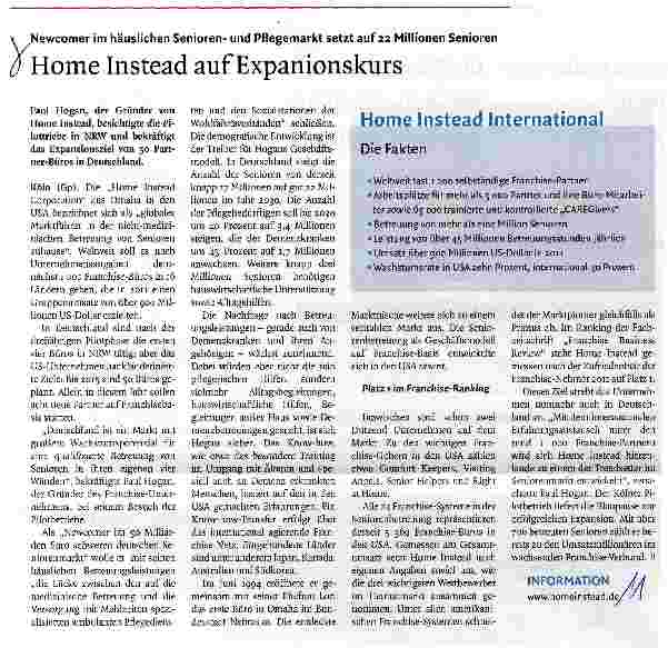 Vorschauseite 1: Home Instead auf Expanionskurs