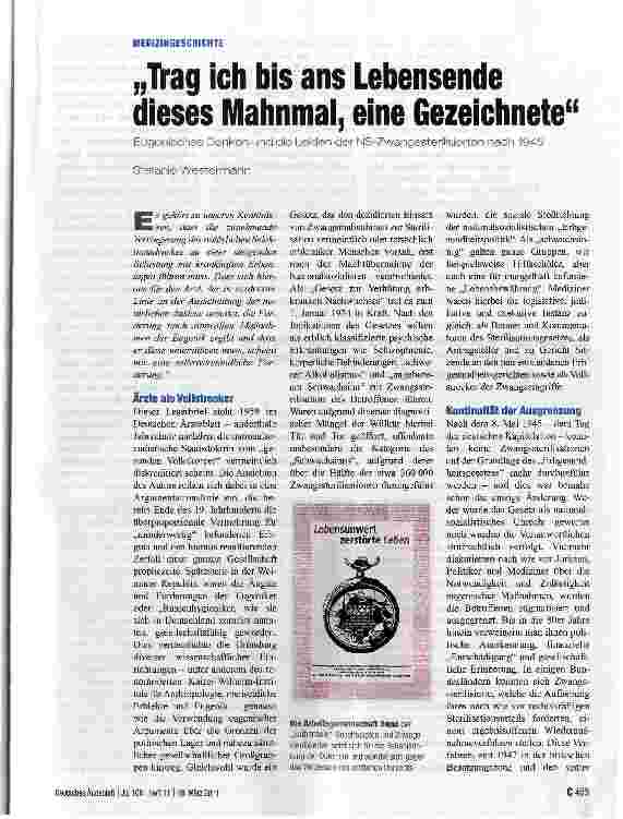 Vorschauseite 1: „Trag ich bis ans Lebensende dieses Mahnmal, eine Gezeichnete