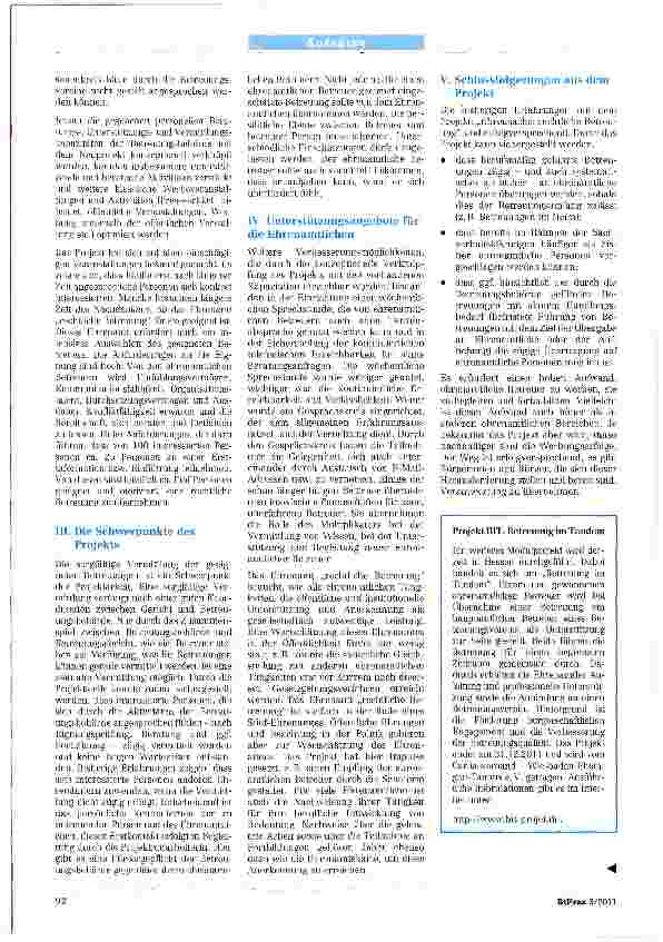 Vorschauseite 2: Das Projekt „Ehrensache: rechtliche Betreuung - Engagement mit Verantwortung