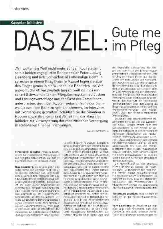 Vorschauseite 1: Das Ziel: Gute medizinische Versorgung im Pflegeheim