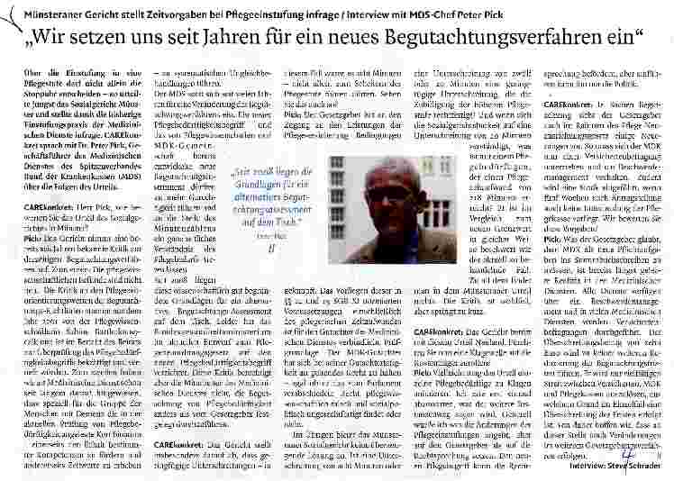 Vorschauseite 1: „Wir setzen uns seit Jahren für ein neues Begutachtungsverfahren ein