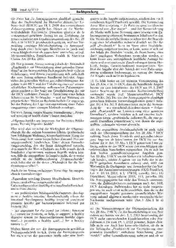 Vorschauseite 4: Zulässigkeit von gesundheitsbezogenen Angaben HCV Art. 13 Abs. 3, 28 Abs. 6 lit. b