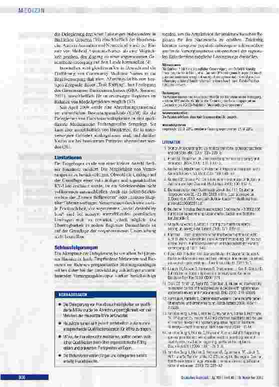 Vorschauseite 6: Delegierung von Hausbesuchstätigkeiten an Medizinische Fachangestellte