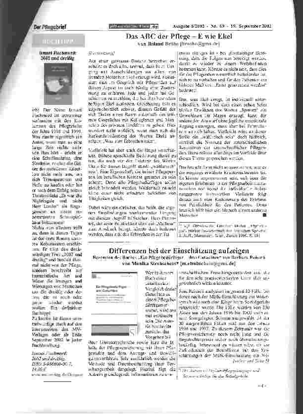 Vorschauseite 2: Das ABC der Pflege - E wie Ekel