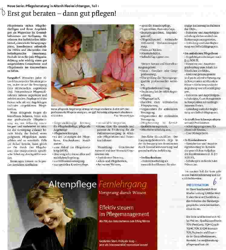 Vorschauseite 1: Erst gut beraten - dann gut pflegen!