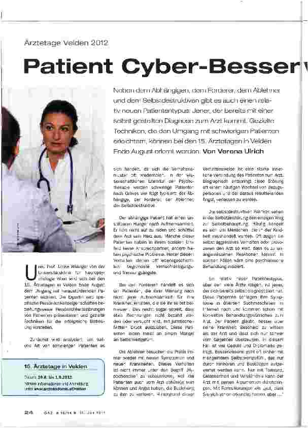 Vorschauseite 1: Patient Cyber-Besserwisser